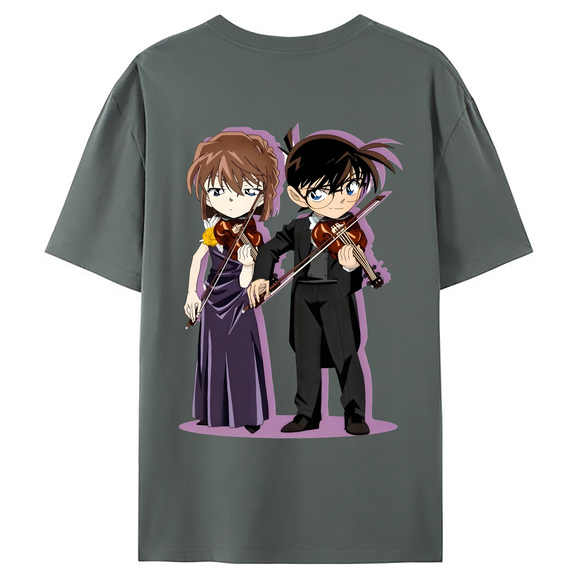 （画像用） 名探偵コナン 灰原 哀 はいばら あい Detective Conan Anita Hailey、Vi Graythorn Haibara Ai 綿100％ メンズ半袖Tシャツ（バックプリント） 通気性